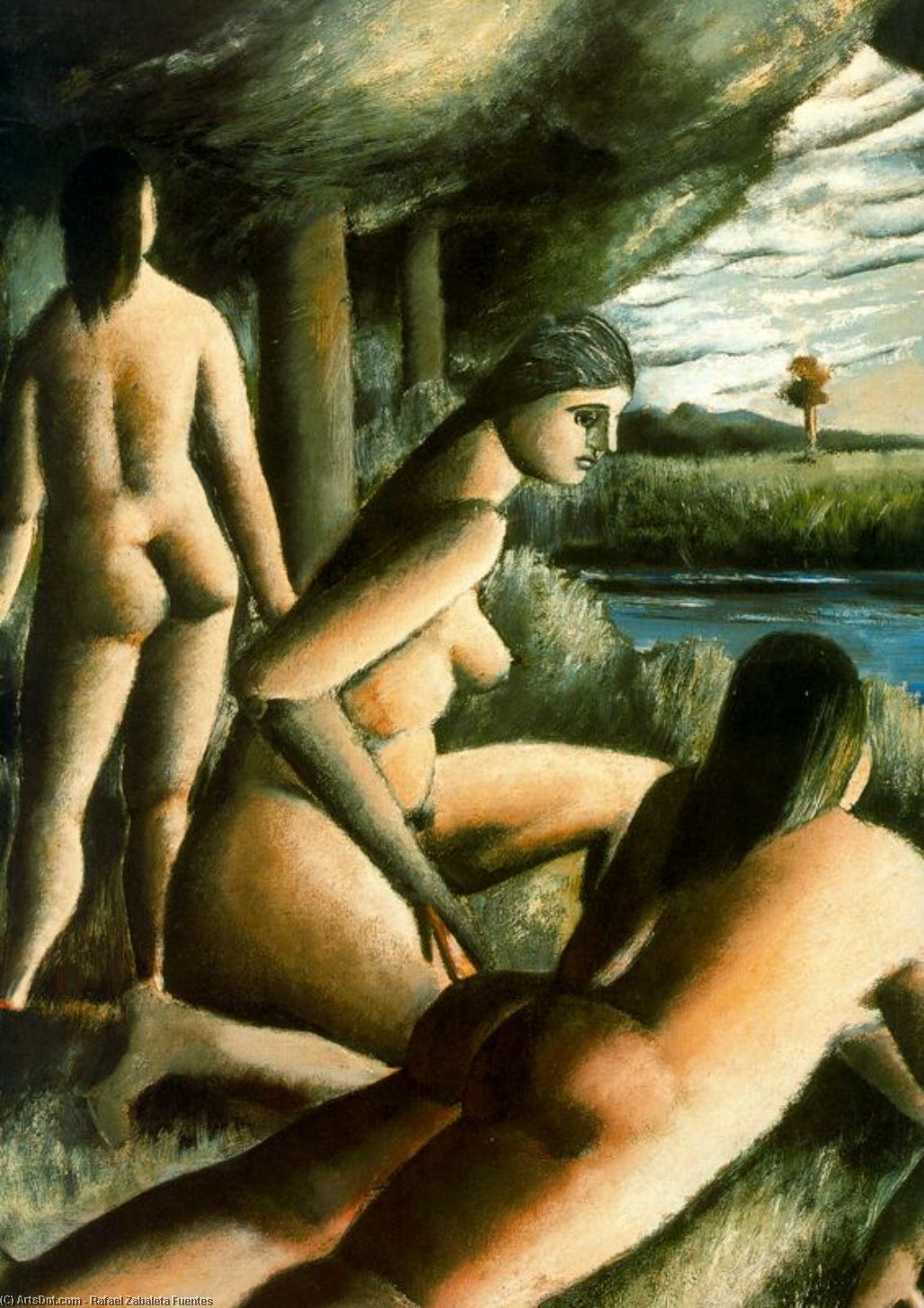 Three Nude Women — Rafael Zabaleta Fuentes