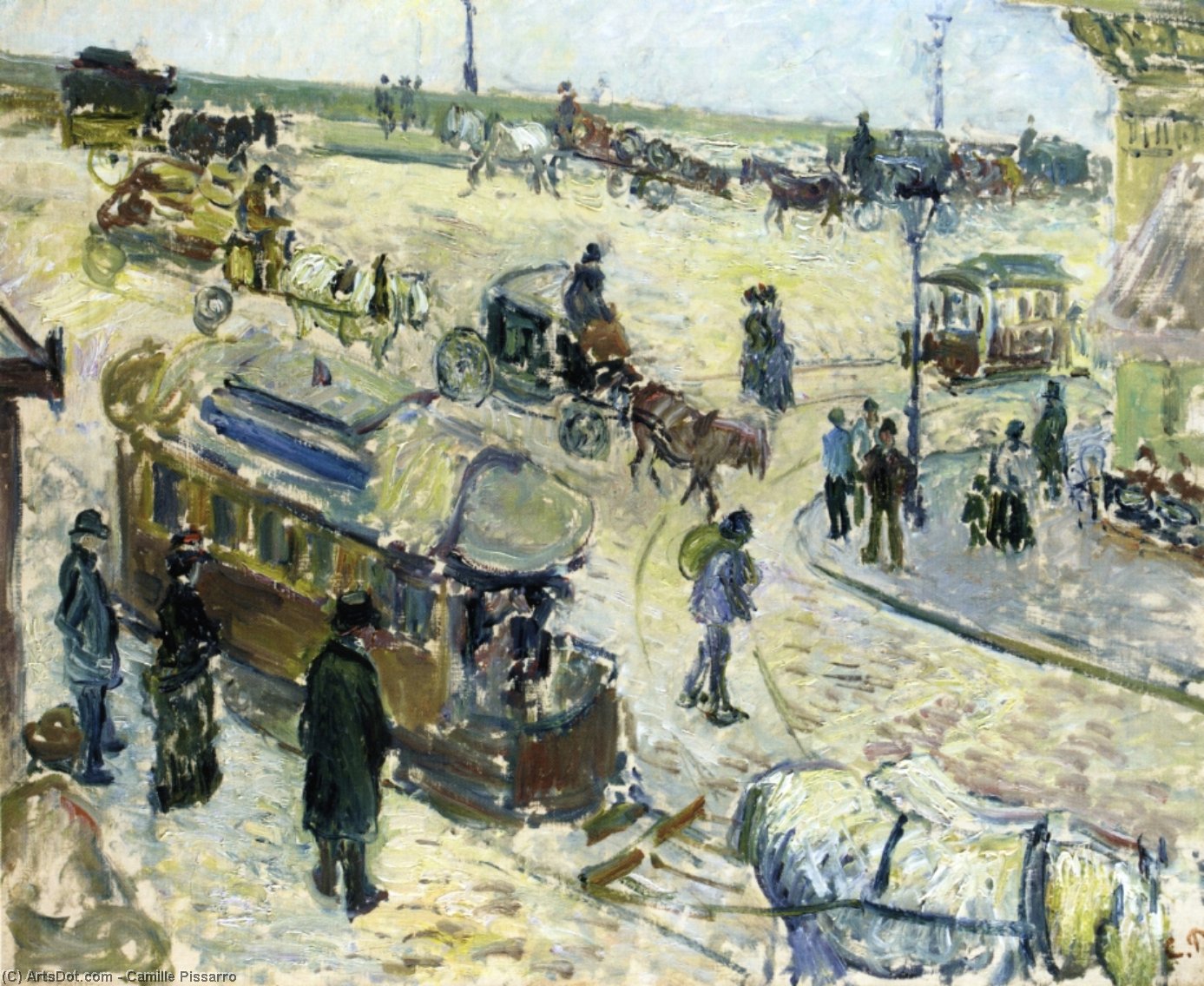 Place De La Republique, Rouen (mit Straßenbahn) — Camille Pissarro