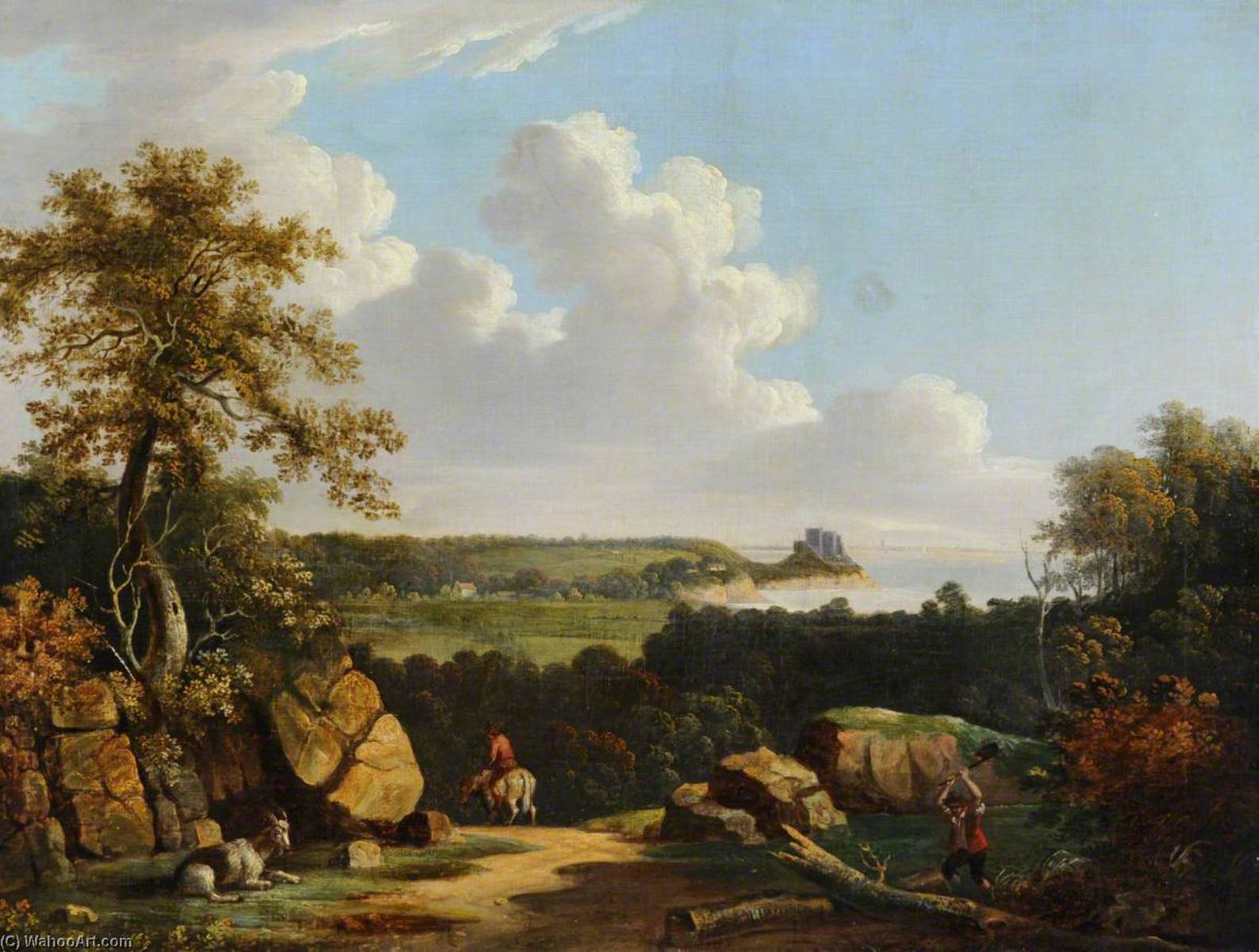 Rural Landscape With Mont Orgueil — John Tobias Young
