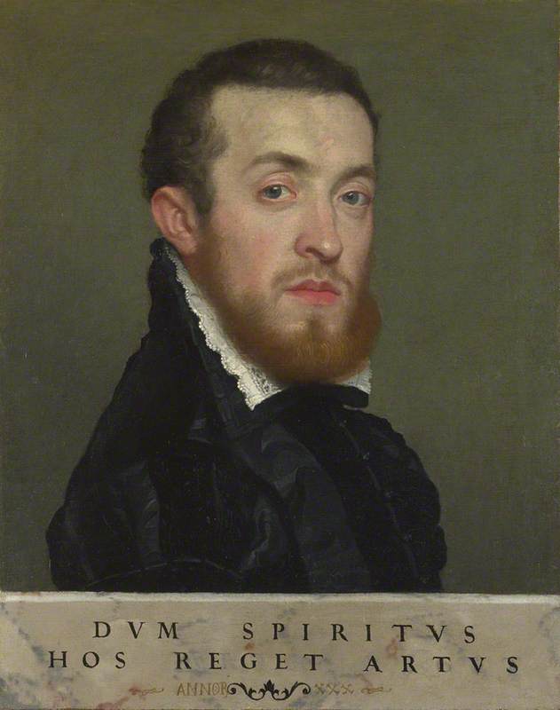 Bust Portrait Of A Young Man With An Inscription — Moroni, Giovanni Battista