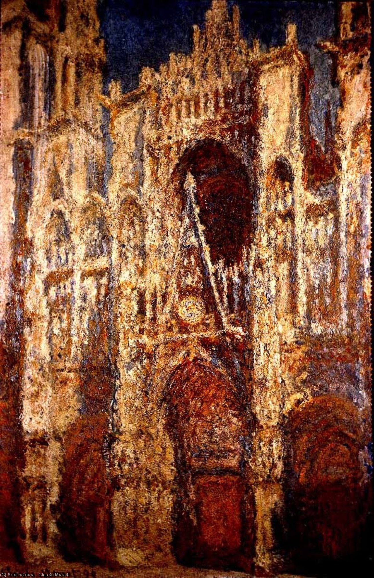 Rouen Cathedral Facade In Sunlight — Claude Monet