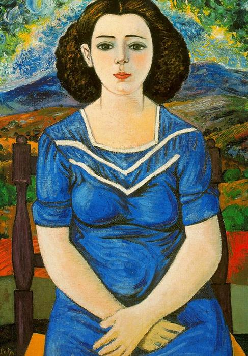 Portrait Of Seated Brunette — Rafael Zabaleta Fuentes