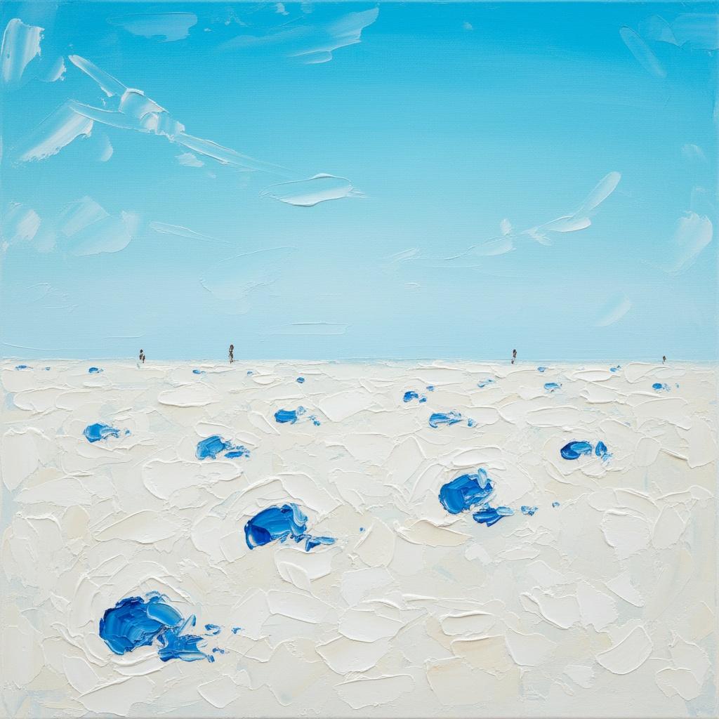 Cerulean Horizon: Eine Meditative Studie Von Impasto-texturen Und Ätherischen Blauen Leerräumen — Laurent Roche
