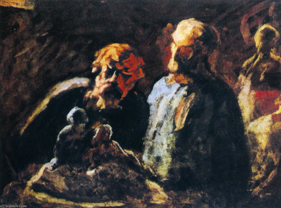 L'atelier Du Sculpteur, Huile Sur Panneau The Workshop Of The Sculptor, Oils On Panel — Honoré Daumier
