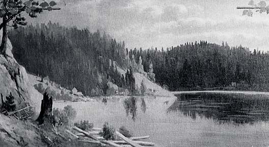 Panorama Of Lake Coeur D'alene, Idaho Powder Horn Bay, (painting) — Von Luerzer