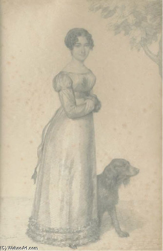 Portrait Of Madame Bourgeois Girod Born With A Dog — Nicolas Henri Jacob