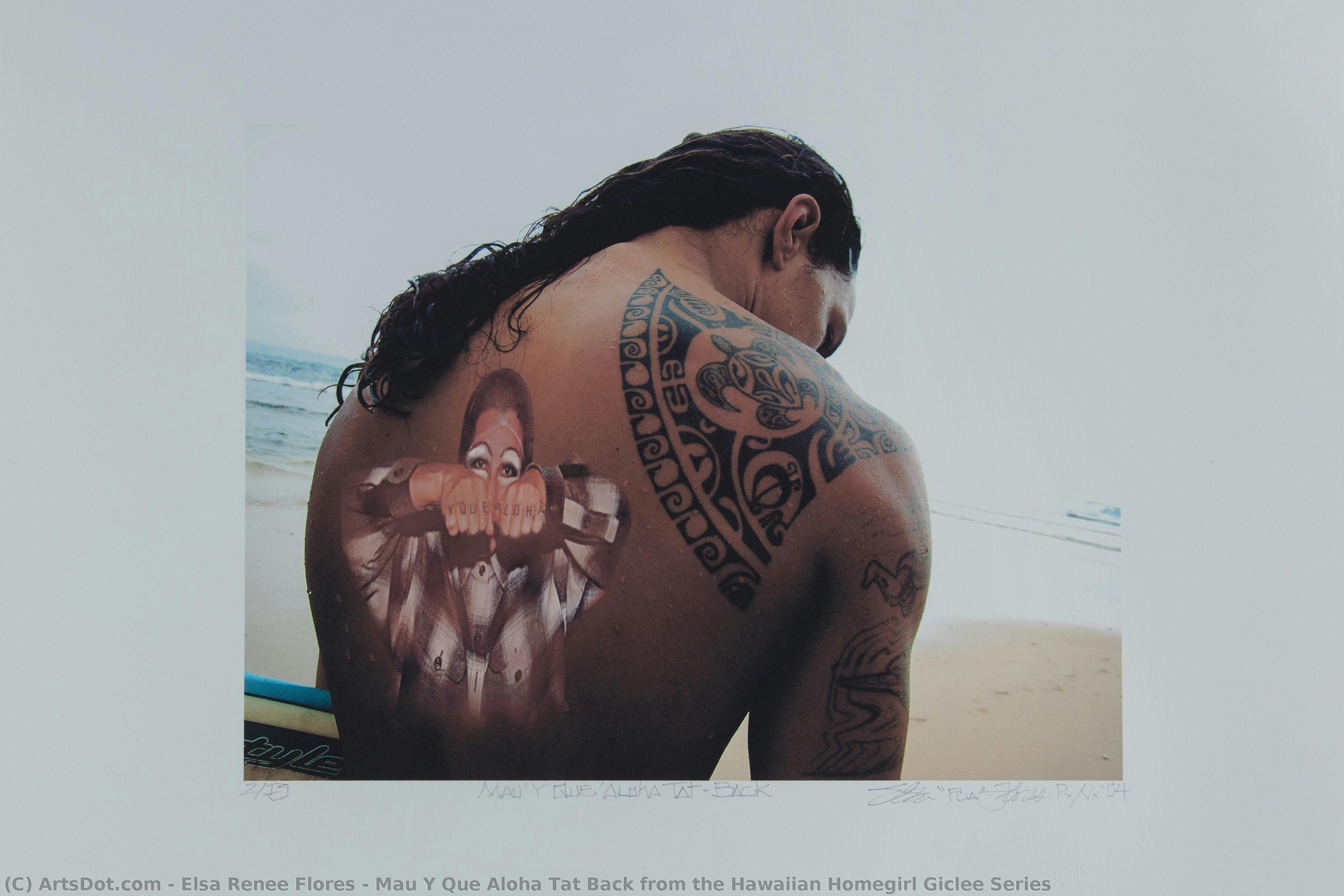 Mau Y Que Aloha Tat Back From The Hawaiian Homegirl Giclee Series — Elsa Flores