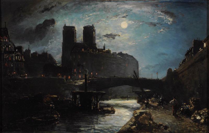 Notre Dame De Paris (titre Attribué) Notre Dame Au Clair De Lune (autre Titre) — Johan Barthold Jongkind