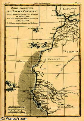 West Coast Of Africa, From Lisbon To Sierra Leone, From 'atlas De Toutes Les Parties Connues Du Glob — Rigobert Bonne (charles Marie Rigobert Bonne)