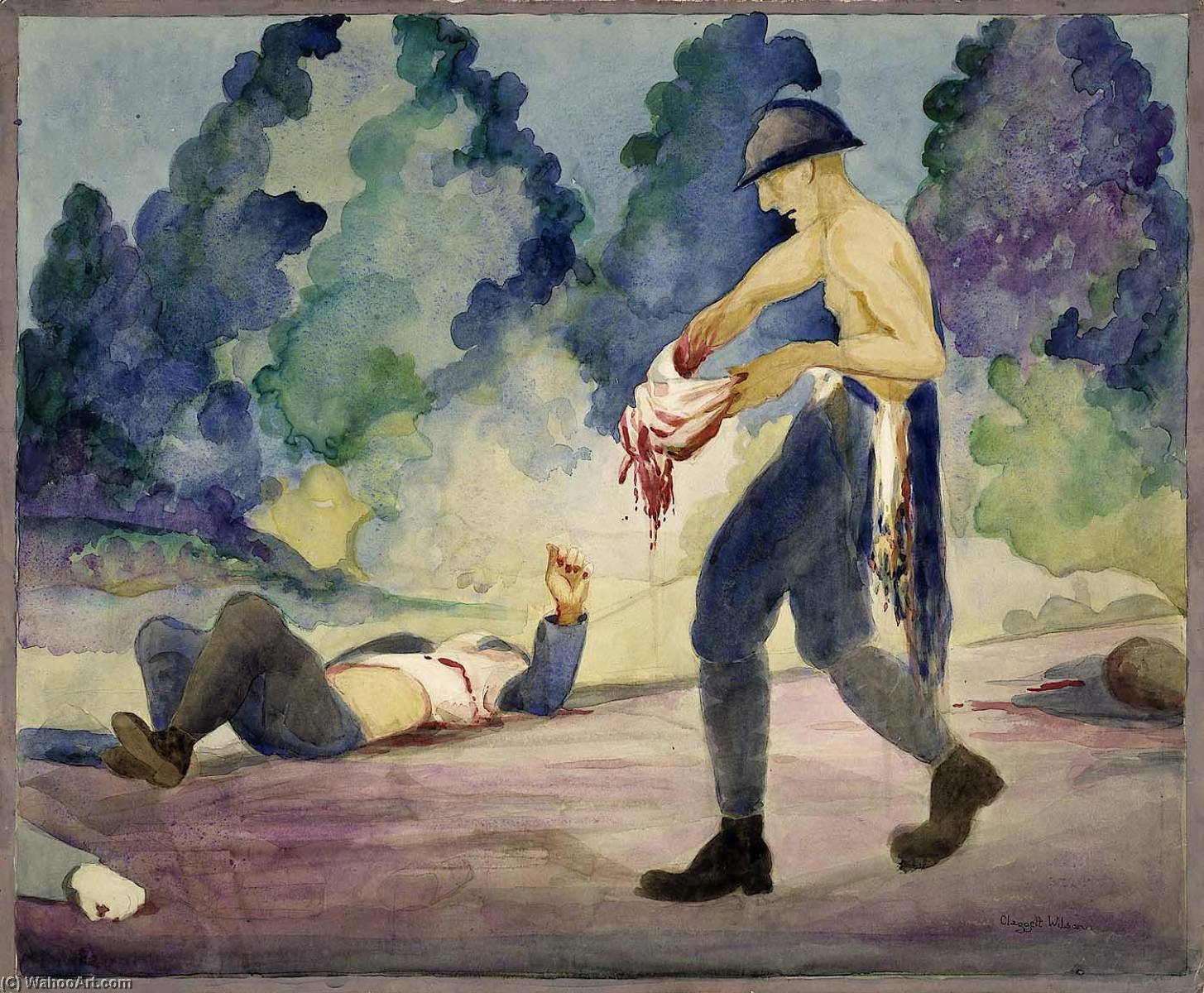 Stragglers French Wounded In The Retreat Of Chateau Thierry — Claggett Wilson