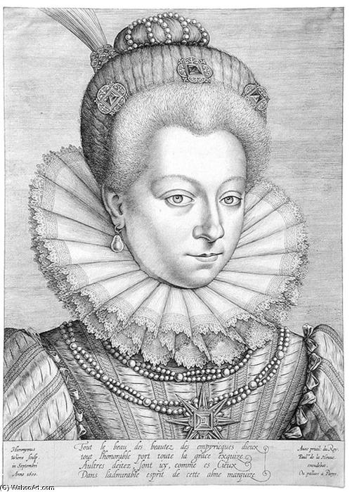 Portrait Of Henriette De Balzac D'entraigues, Marquise De Verneuil — Hieronymus Wierix