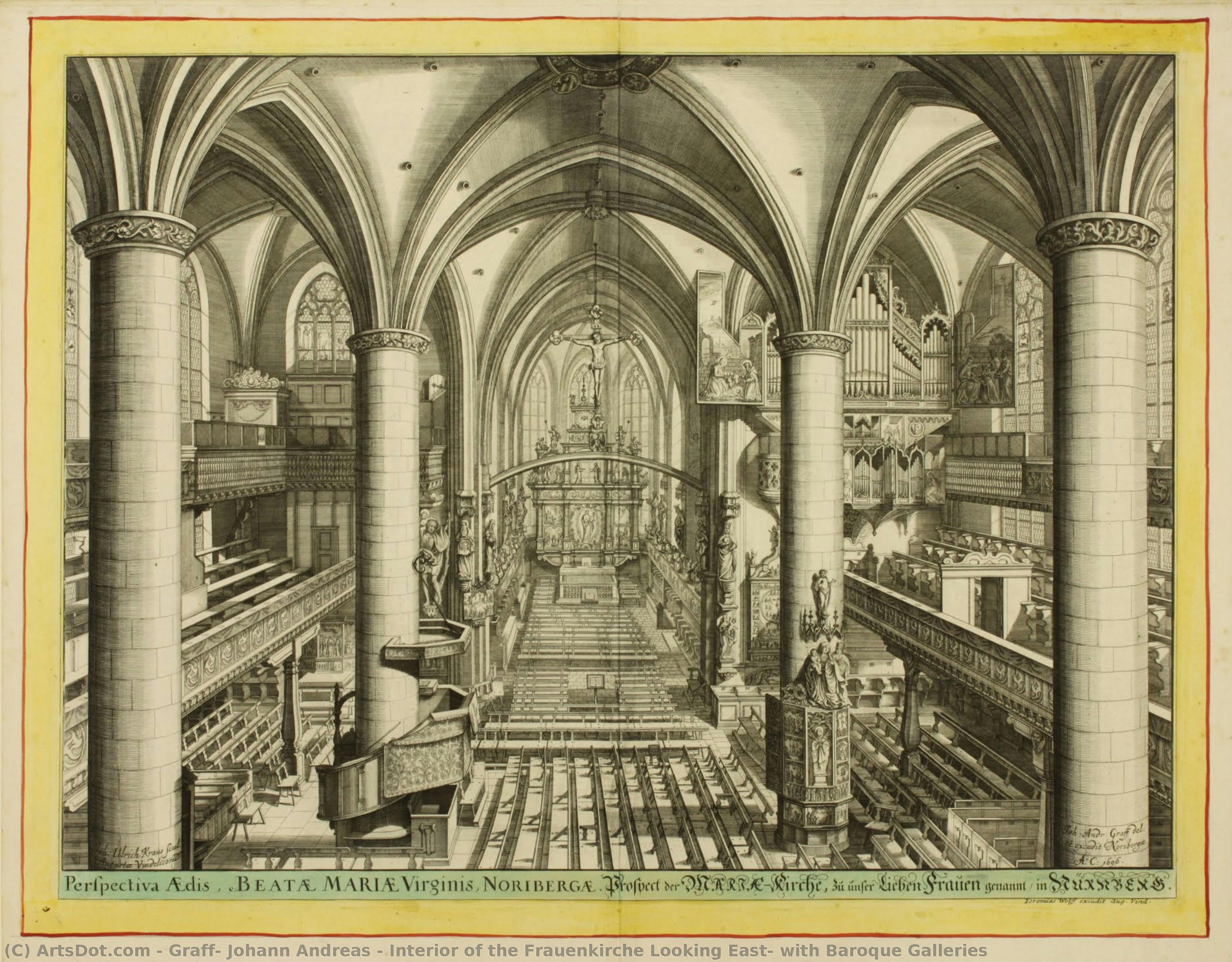Interior Of The Frauenkirche Looking East, With Baroque Galleries — Johan Andreas Graf