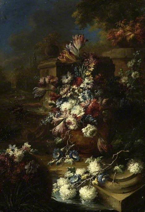Flowers In A Landscape — Gasparo Lopez