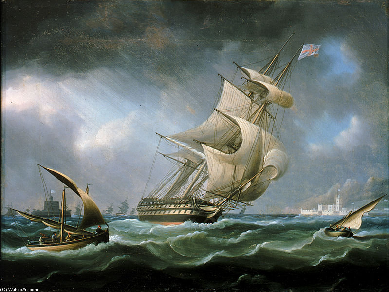 Hms Warrior Off The Mouth Of The River Tagus — Tomas Batervort