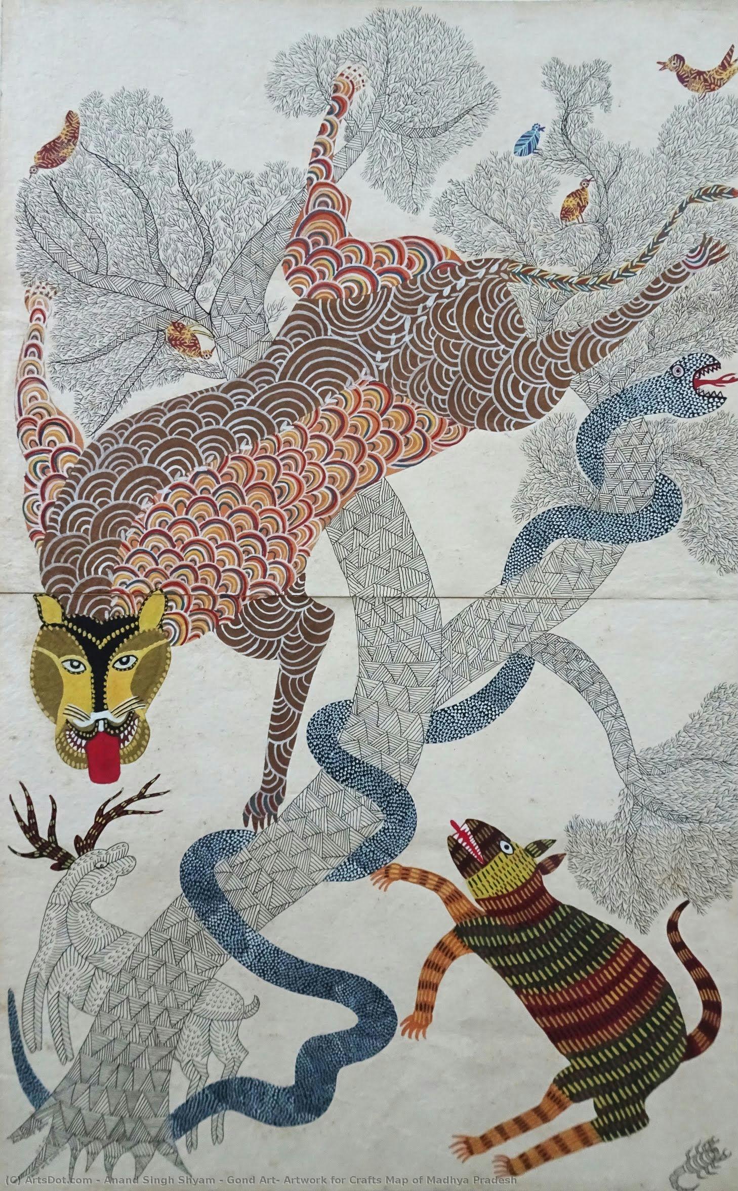 Gond Art: Artwork For Crafts Map Of Madhya Pradesh — Anand Singh Shyam