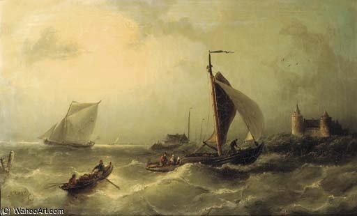 Heading For Shore Near The Muiderslot — Nicolaas Riegen