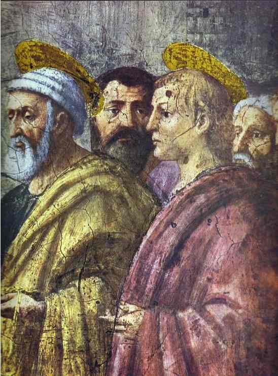 Distribution Of The Goods Of The Community And The Death Of Ananias (detail) — Masaccio