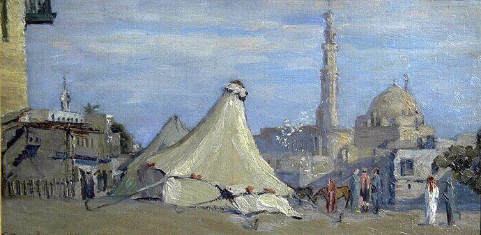 Egypte 1881 Le Marché Aux Chevaux Au Caire (titre Inscrit) — Joseph-félix Bouchor