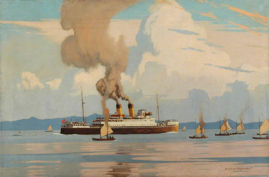 Heysham Boat In Morecambe Bay (london, Midland And Scottish Railway Poster Artwork) — Norman Wilkinson