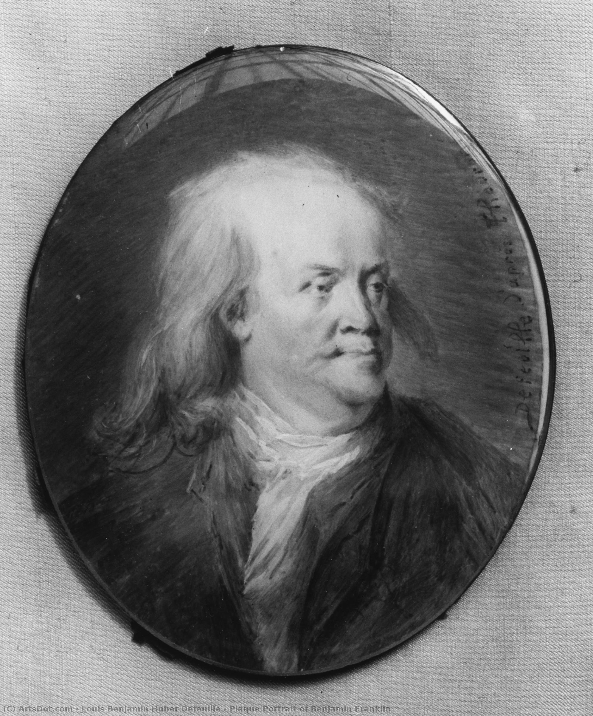 Plaque Portrait Of Benjamin Franklin — Louis Benjamin Huber Defeuille