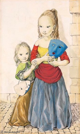 Fillettes Aux Masques — Léonard Tsuguharu Foujita