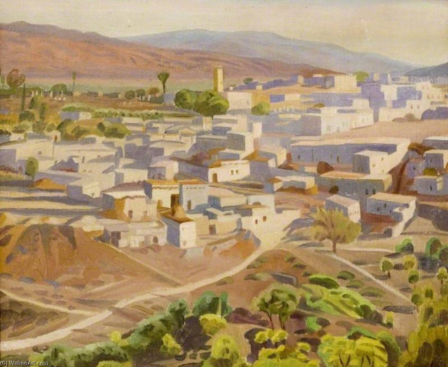 View Of A Village And River (possibly The Nile) — Doris Boulton Maude