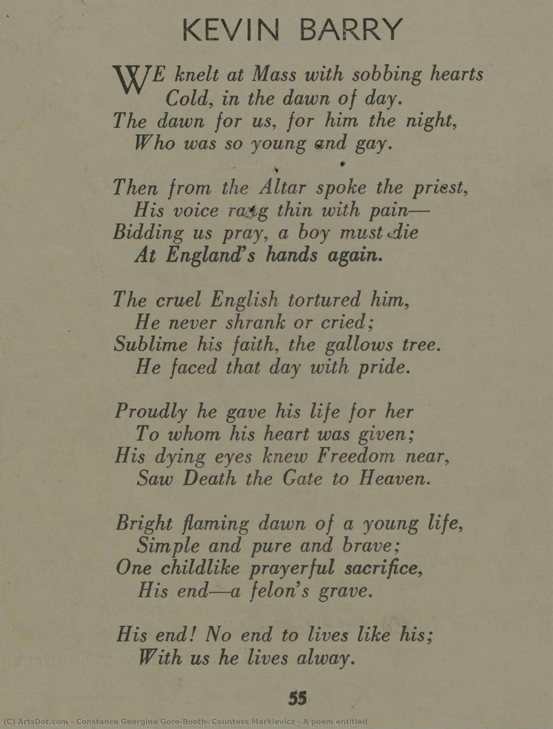 A Poem Entitled — Constance Georgine Gore-booth, Countess Markievicz