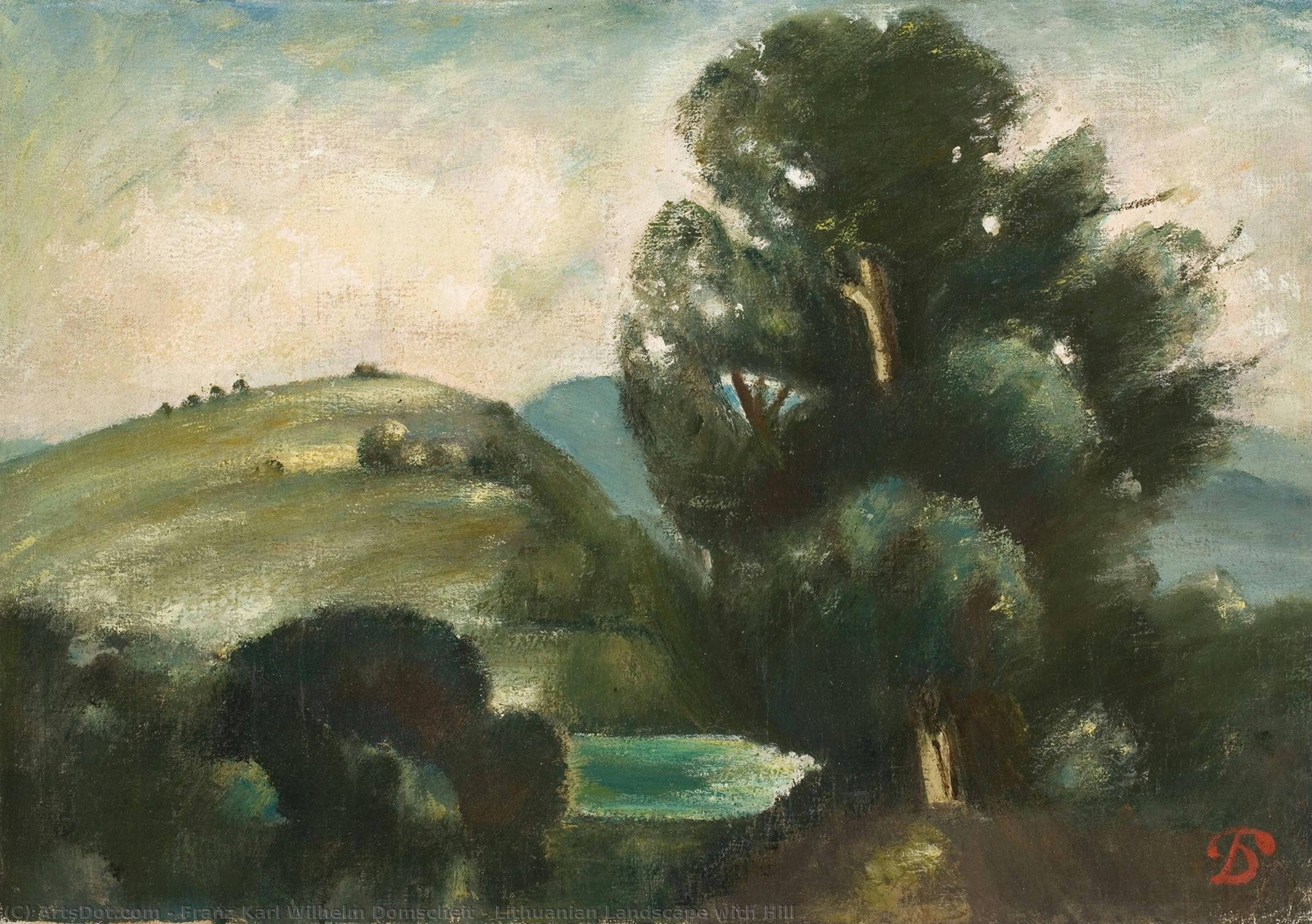 Lithuanian Landscape With Hill — Franz Karl Wilhelm Domscheit