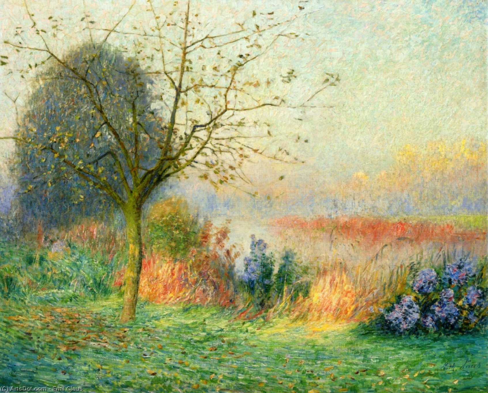 October Morning On The River Leie — Emil Claus