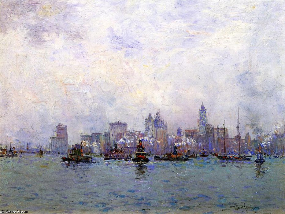 Lower New York From Grace - Co.-s Pier — Paul Sawyier