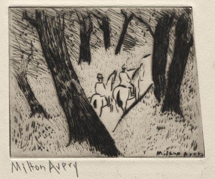 Laurels Number Four. Riders In The Park — Milton Avery
