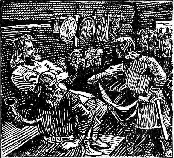 Olav Tryggvasons Saga - Geirmund Haakon Jarl - C. Krohg — Christian Krohg