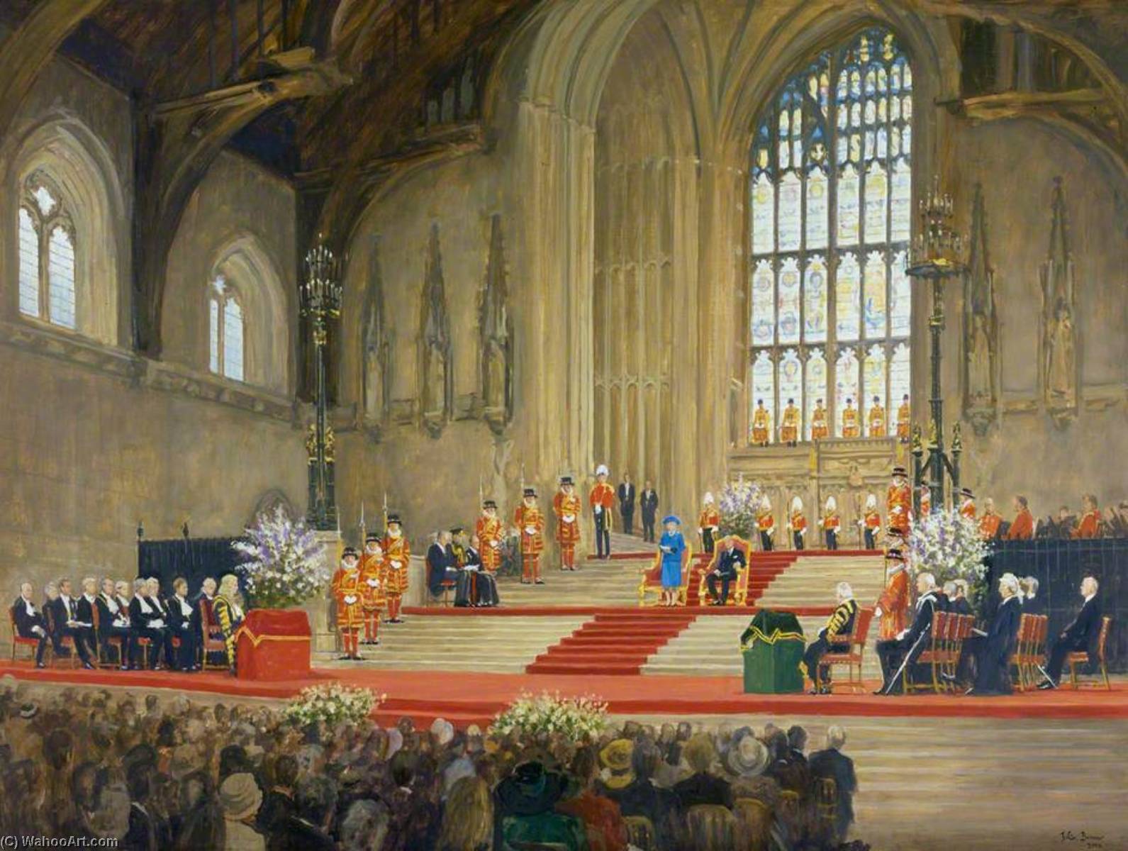 Her Majesty The Queen Addressing Both Houses Of Parliament On The Occasion Of Her Golden Jubilee, Westminster Hall — Julian Barrow