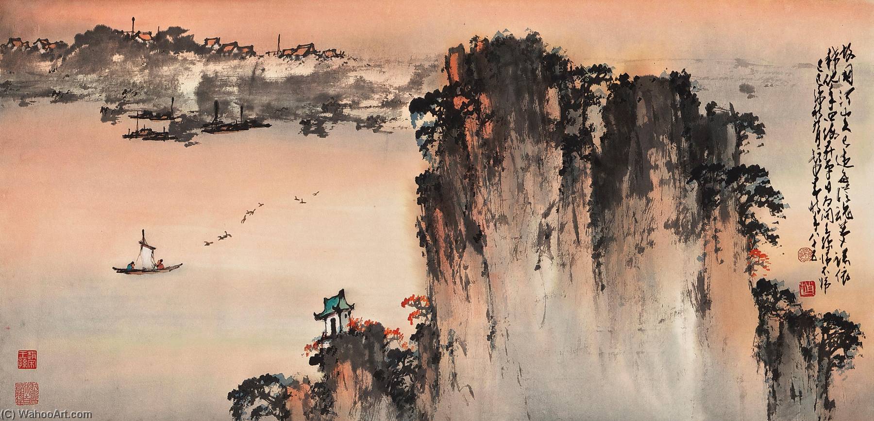 Sailing Home At Sunset — Zhao Shao'ang
