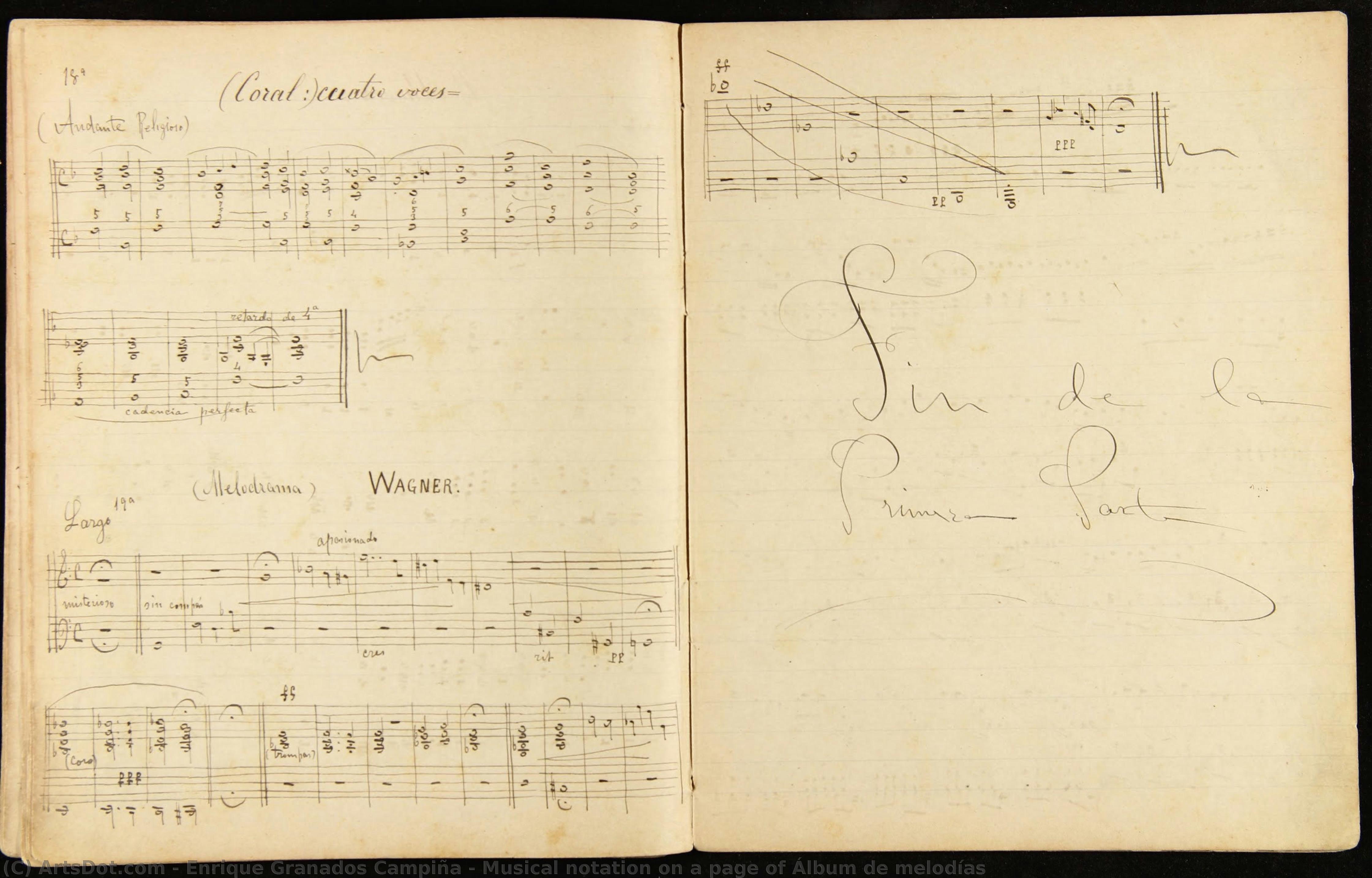 Musical Notation On A Page Of Álbum De Melodías — Enrique Granados Campiña
