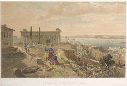 View From The Heights Above Balaklava — William Simpson