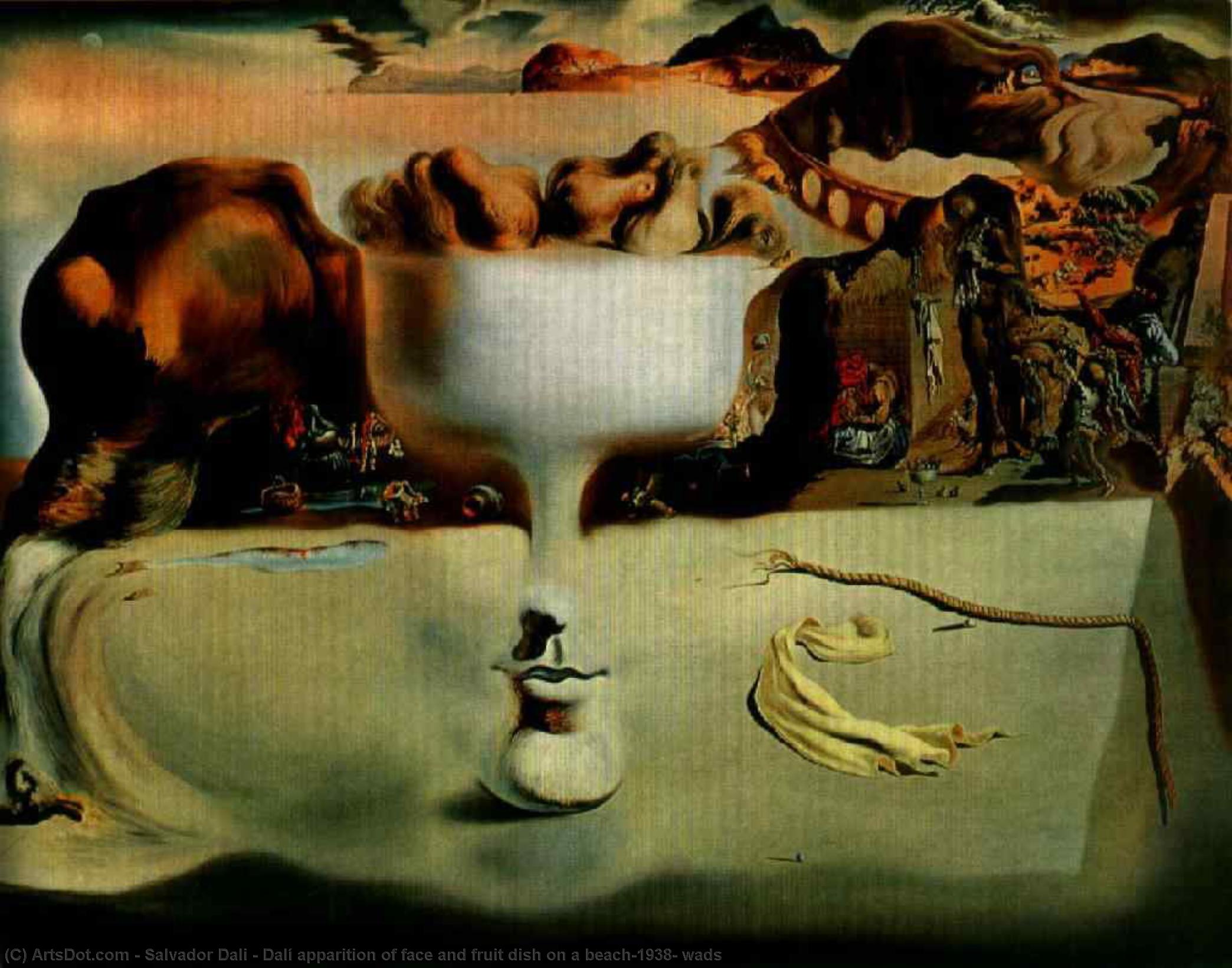 Dalí Apparition Of Face And Fruit Dish On A Beach,1938, Wads — Salvador Dalí