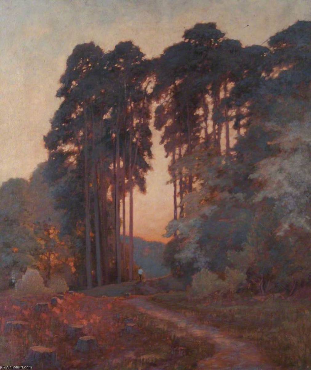 Woodland Scene With Lone Figure — William Herbert Allen