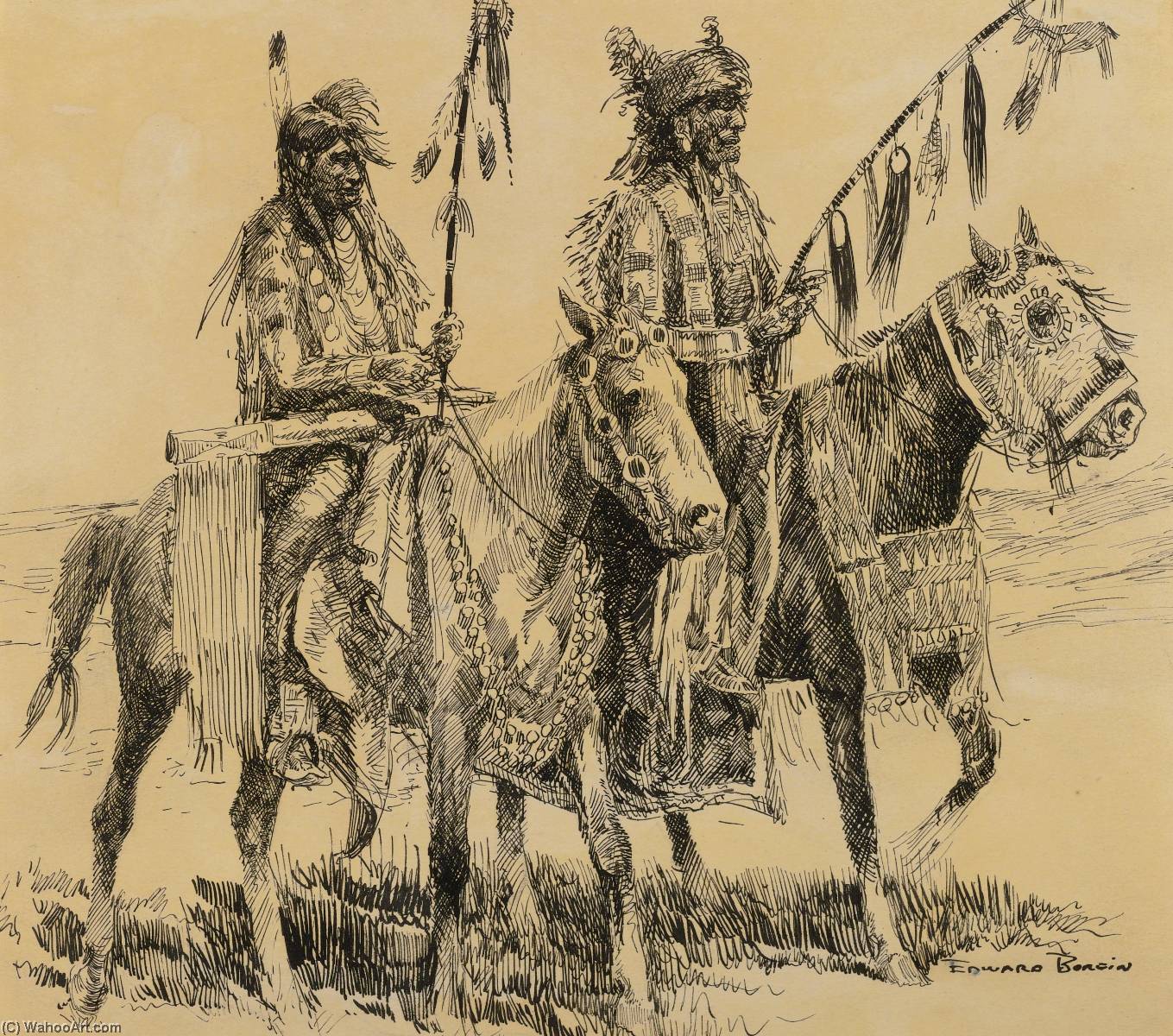 Going To The Pow Wow — Edward Borein