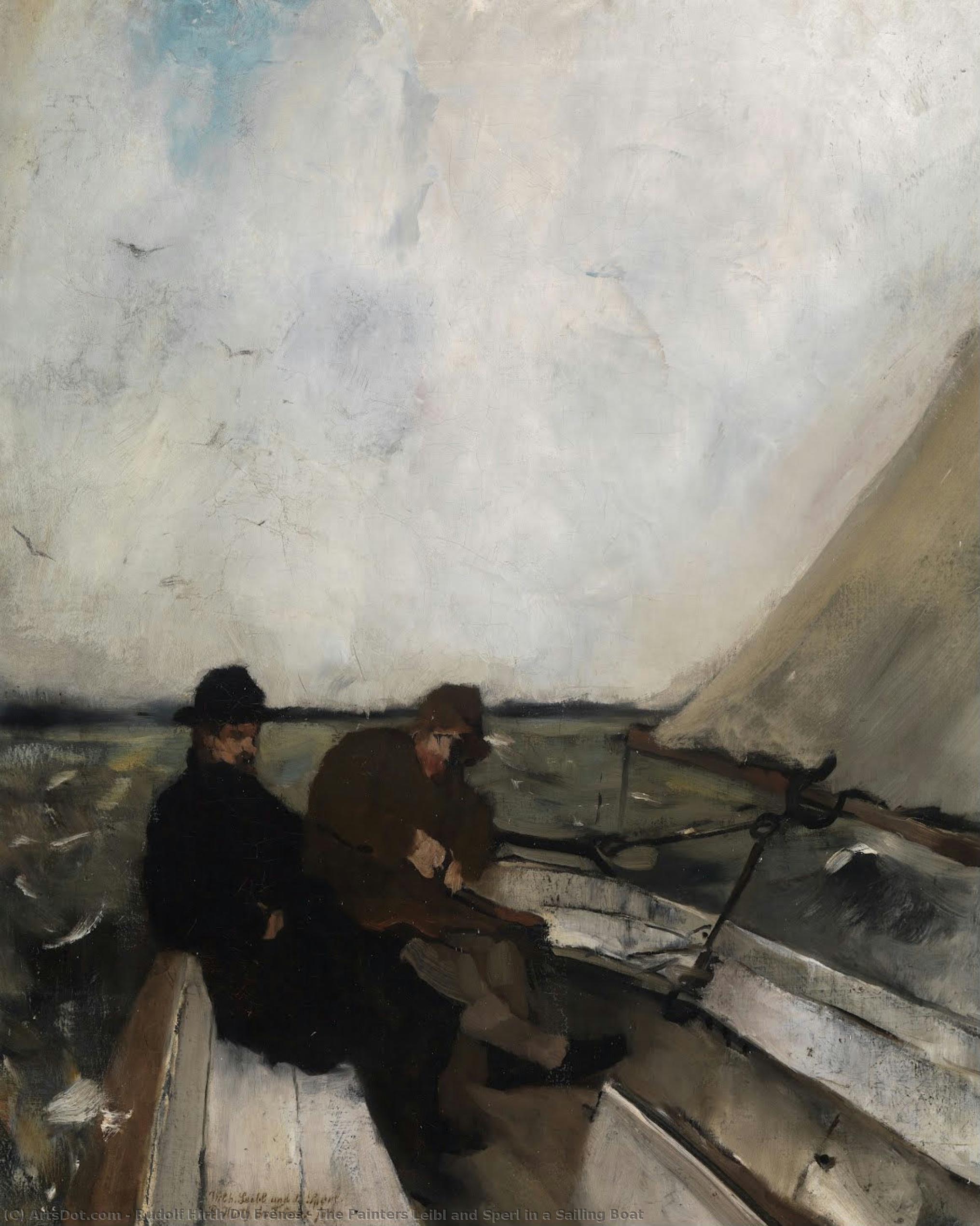 The Painters Leibl And Sperl In A Sailing Boat — Rudolf Hirth Du Frênes