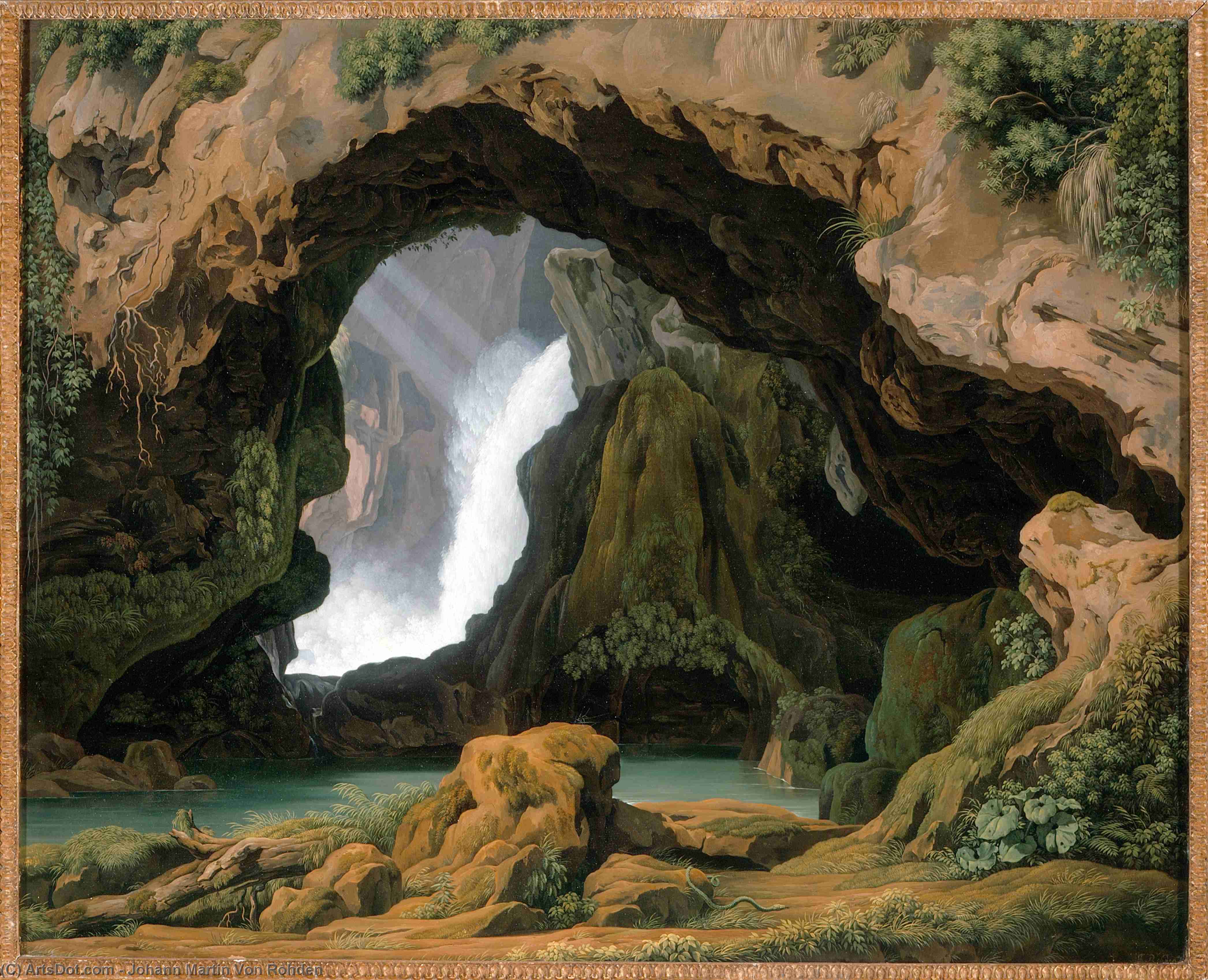 The Grotto Of Neptune In Tivoli — Johann Martin Von Rohden