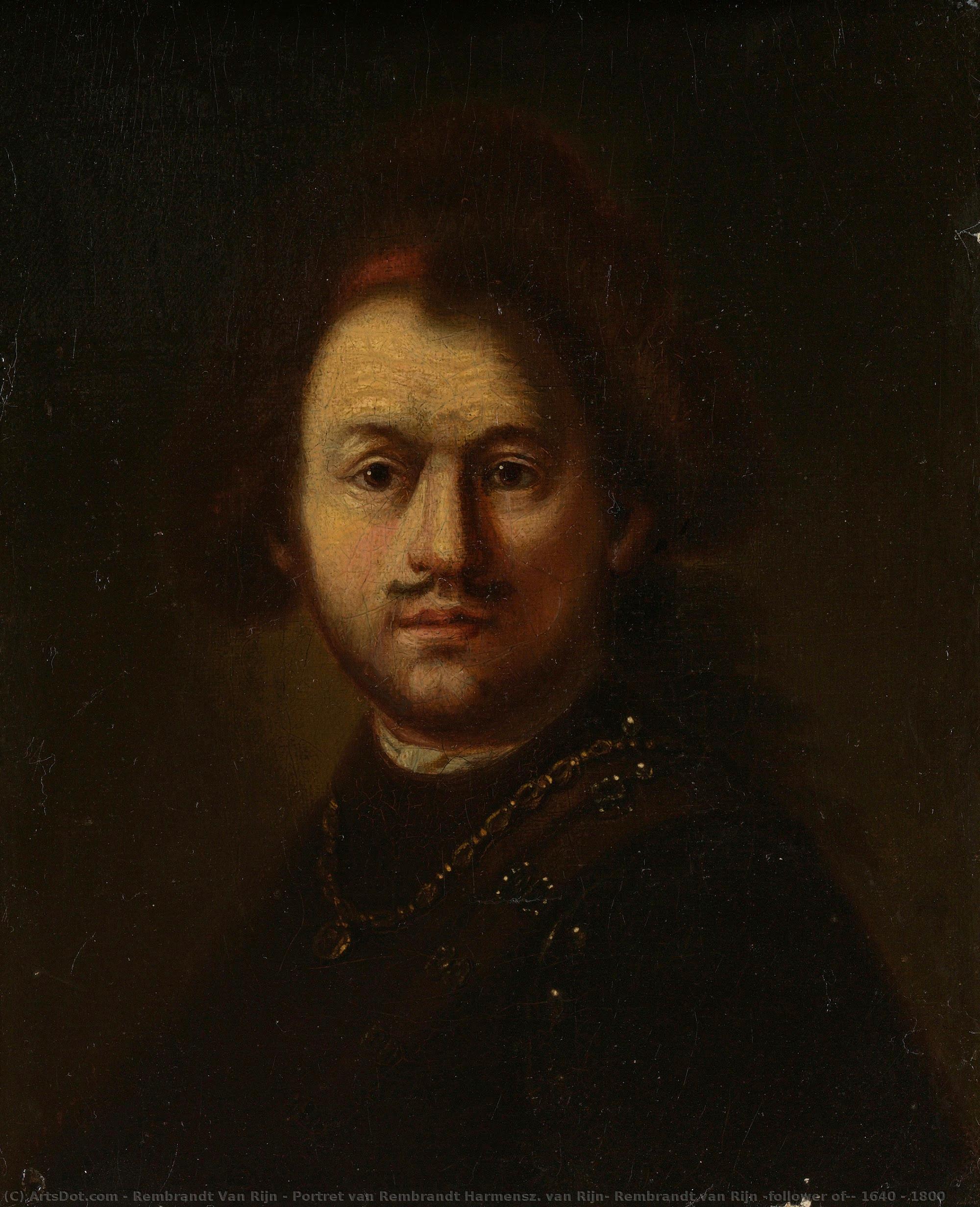 Портрет Рембранда Хармсенса Ван Рина, Рембранд Ван Рина (следбеник), 1640 - 1800 — Рембрант