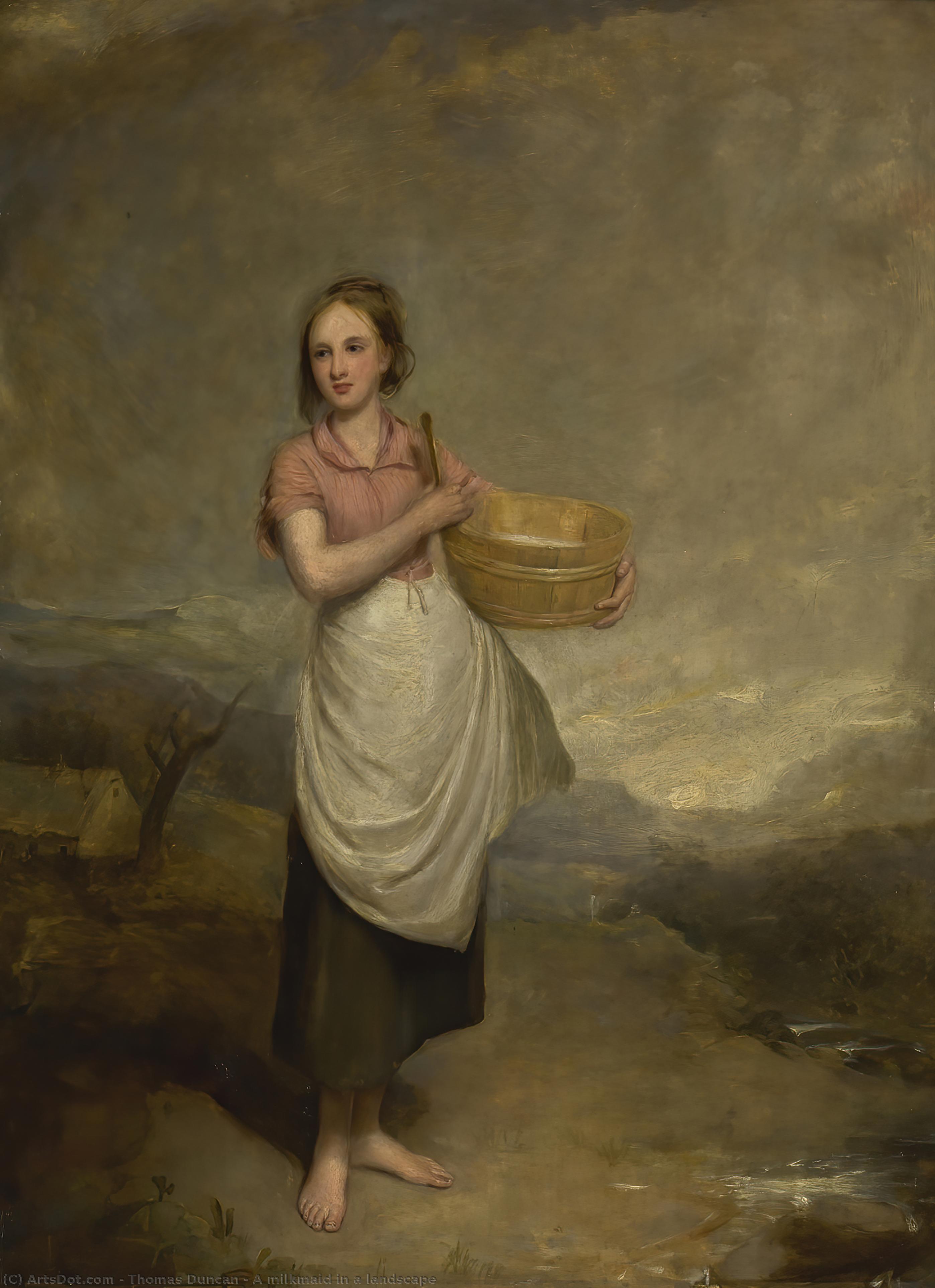 A Milkmaid In A Landscape — Thomas Duncan