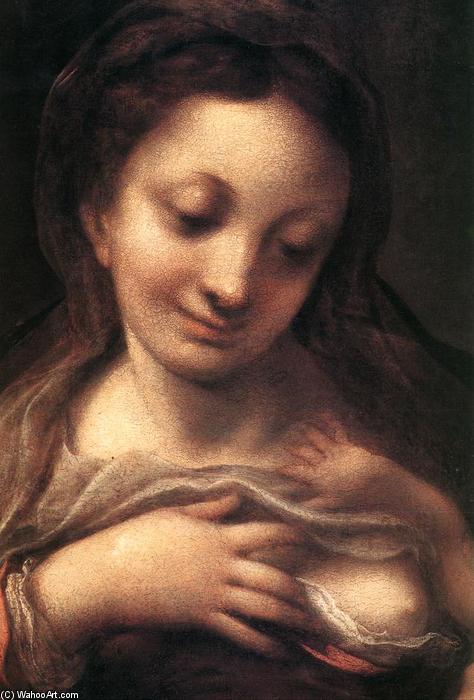 Virgin And Child With An Angel (detail) — Antonio Allegri Da Correggio