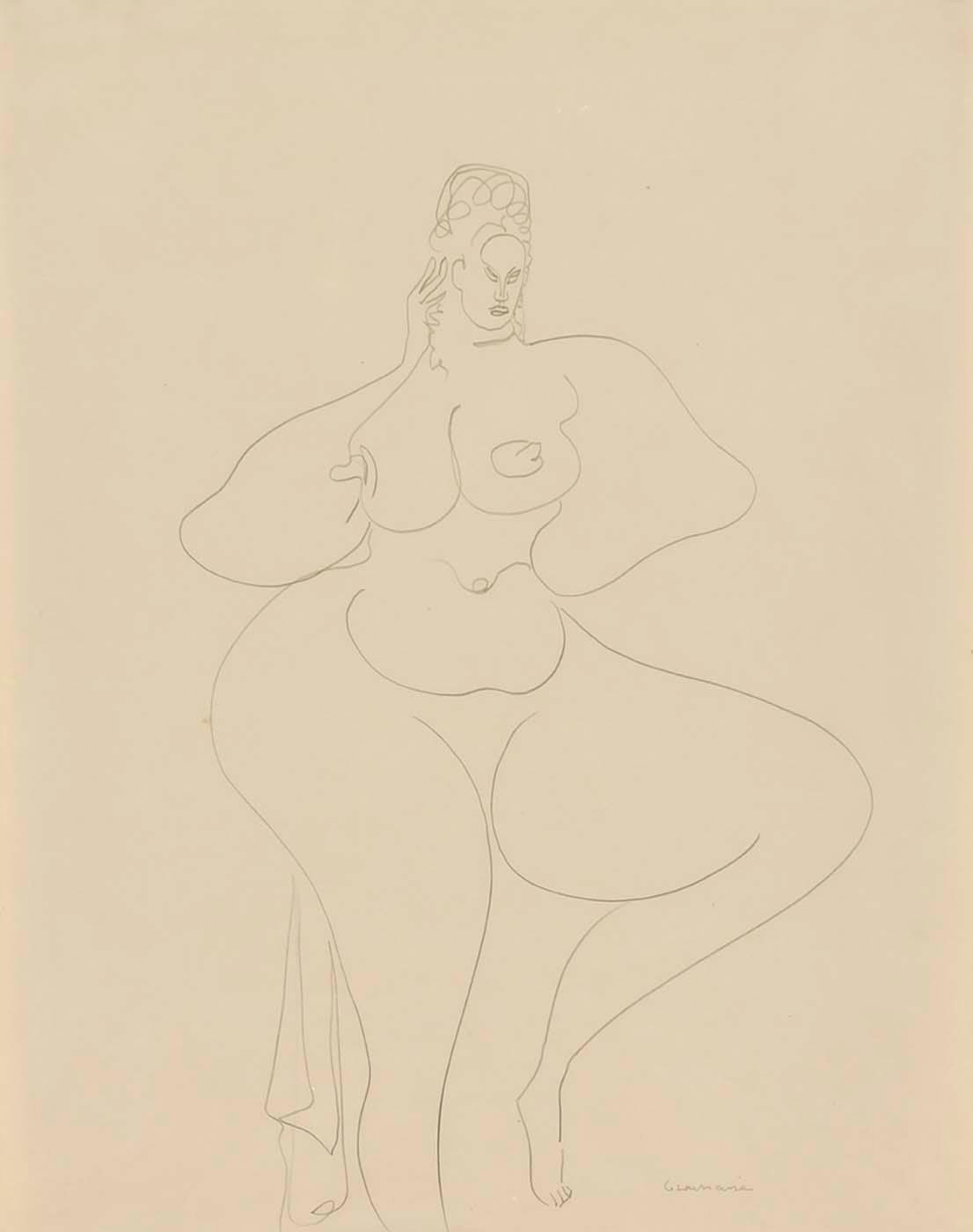 (nude Dancer With Drape) — Gaston Lachaise