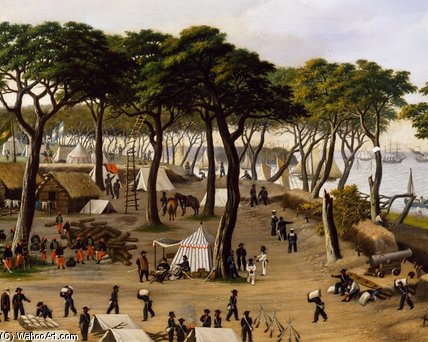 Argentine Military Encampment Along Parana — Cándido López