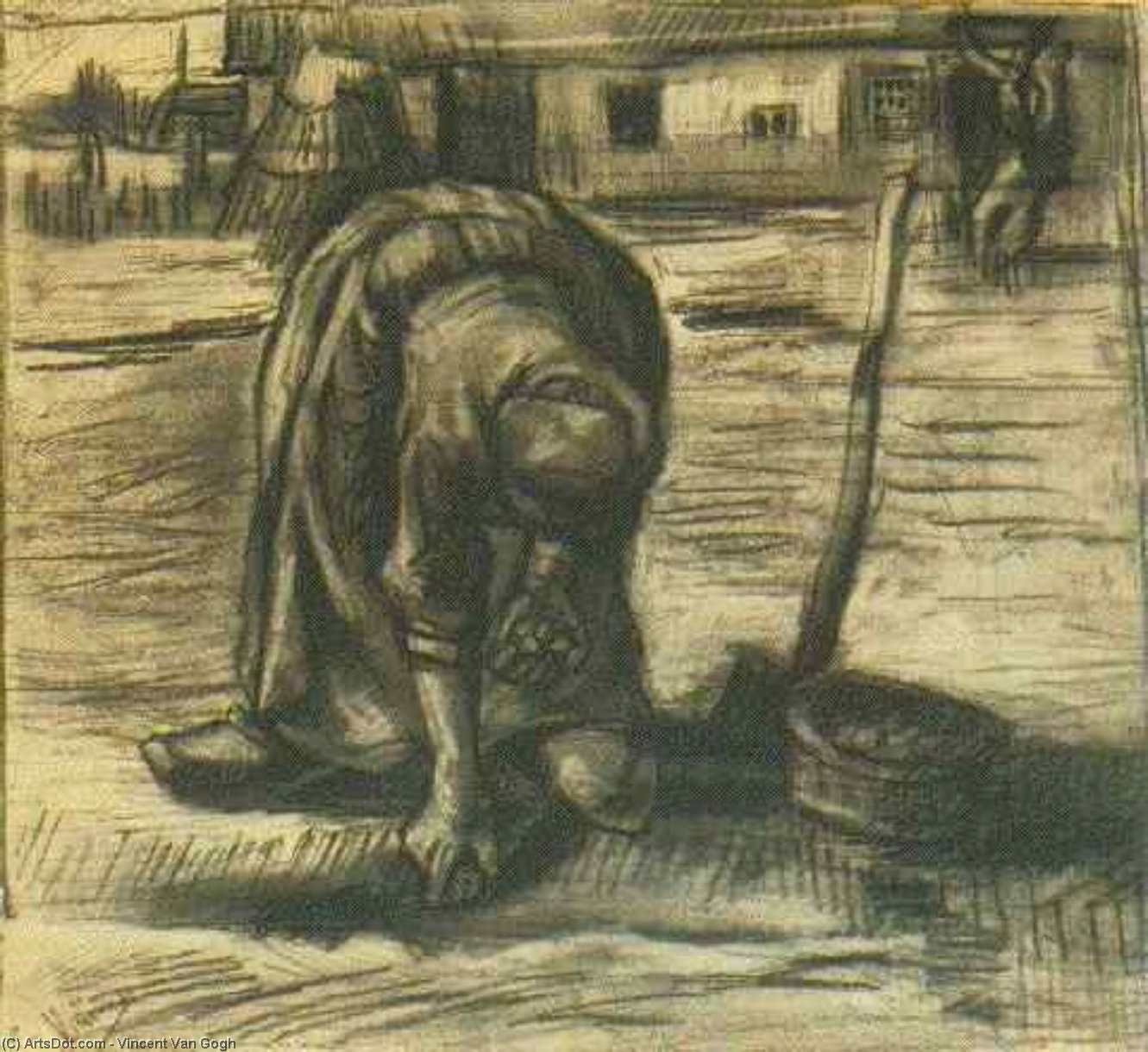 La Campesina Plantando Patatas — Vincent Willem Van Gogh
