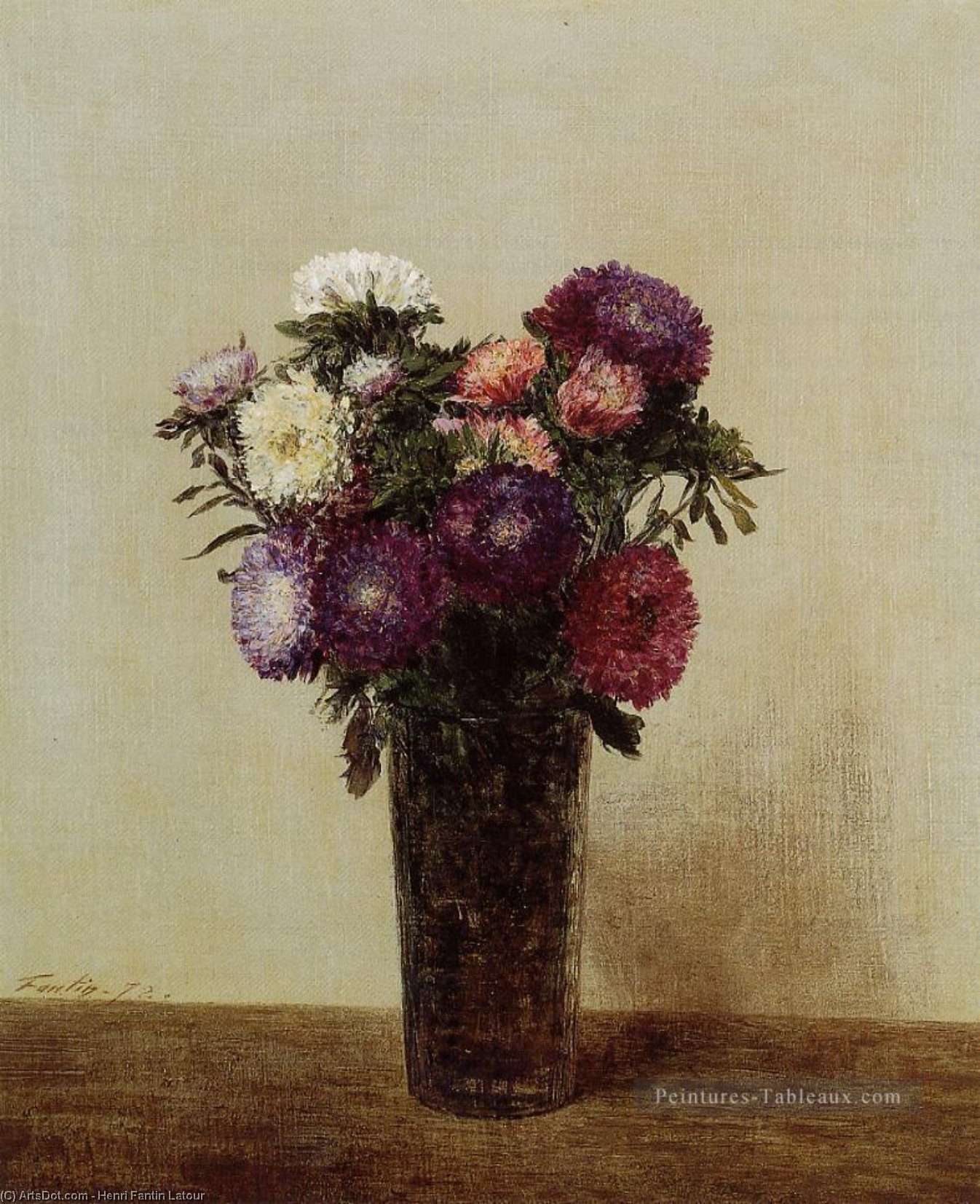 Vase Of Flowers. Queens Daisies — Henri Fantin-latour