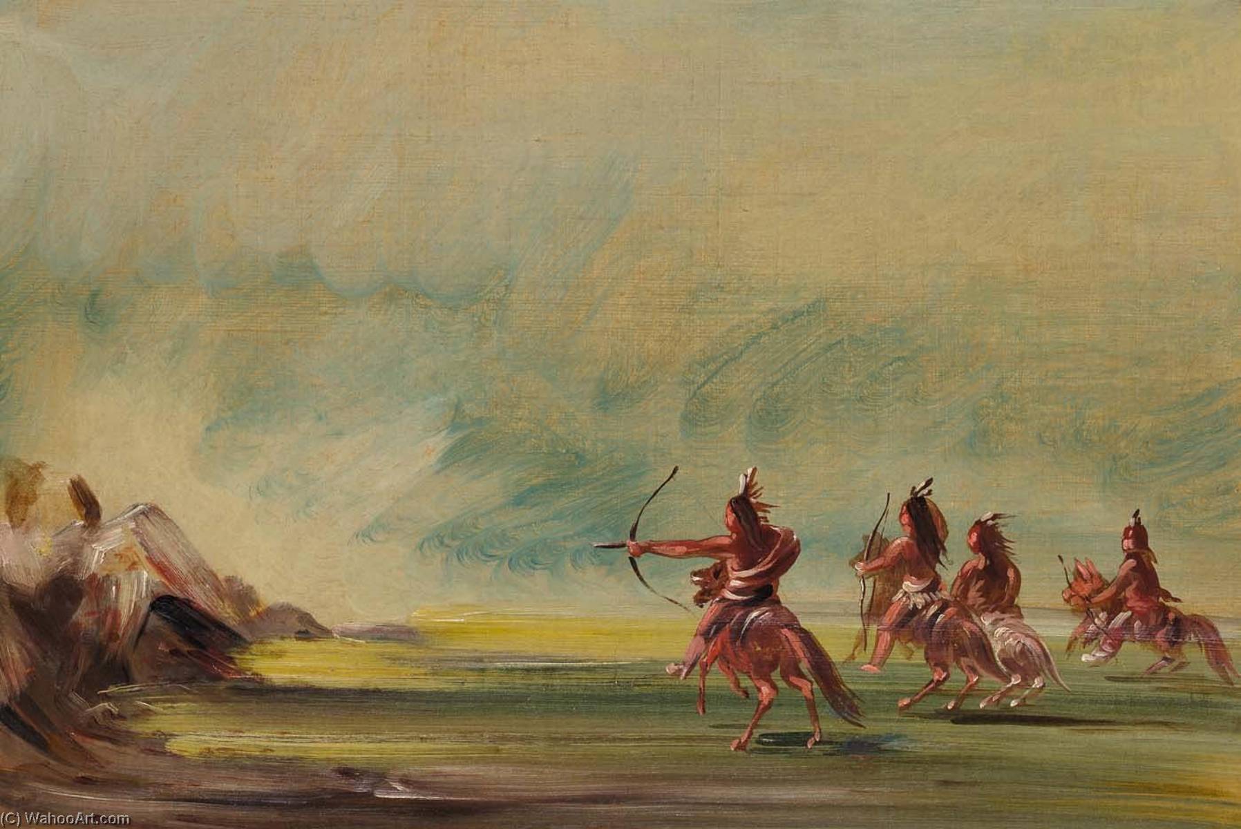 Comanche Giving Arrows To The Medicine Rock — George Catlin