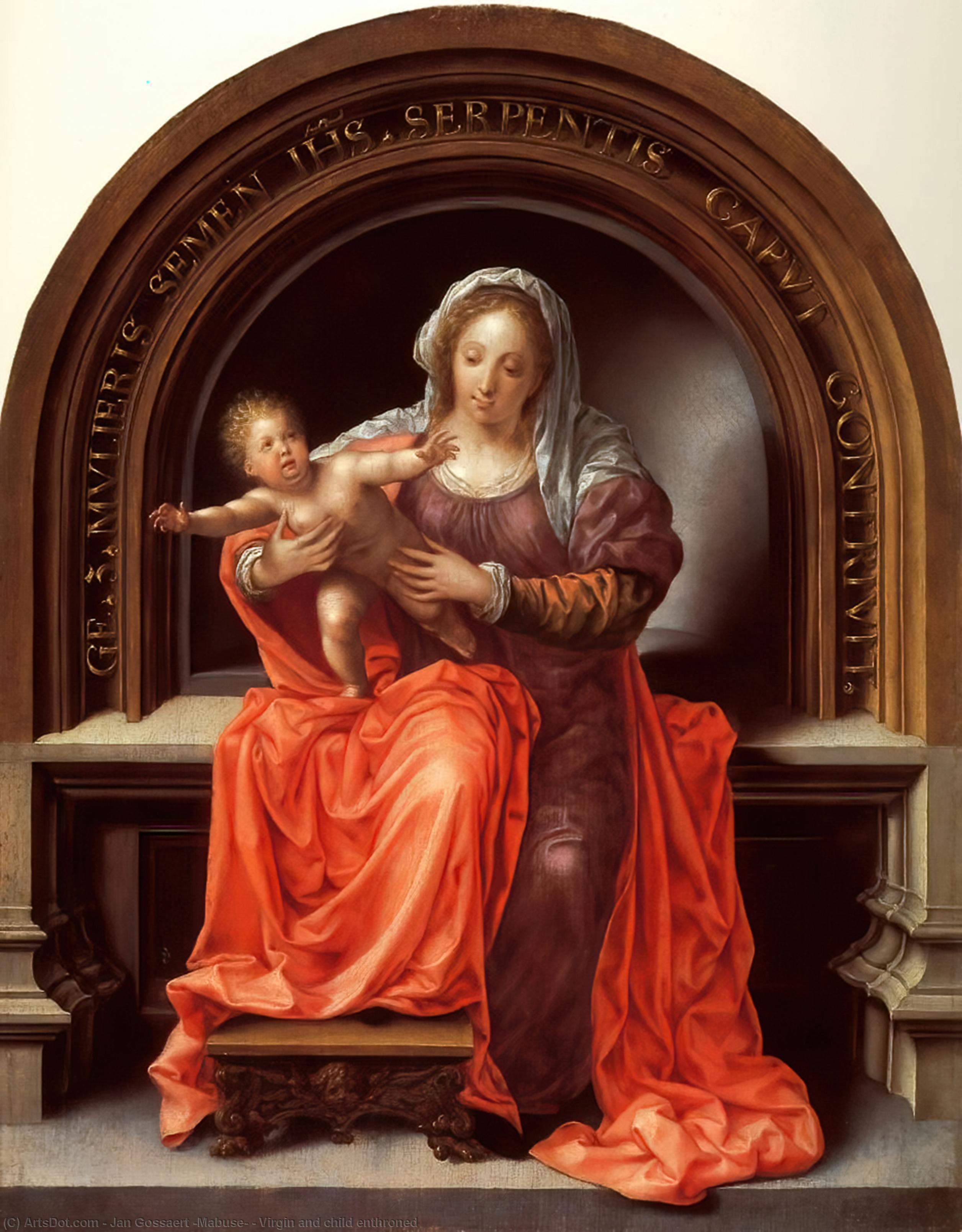 Virgin And Child Enthroned — Jan Gosaert (mabuse)